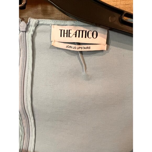 THE ATTICO Lawrence Side-slit Jersey Maxi Dress gown In Baby Blue Size 36 - Picture 7 of 11